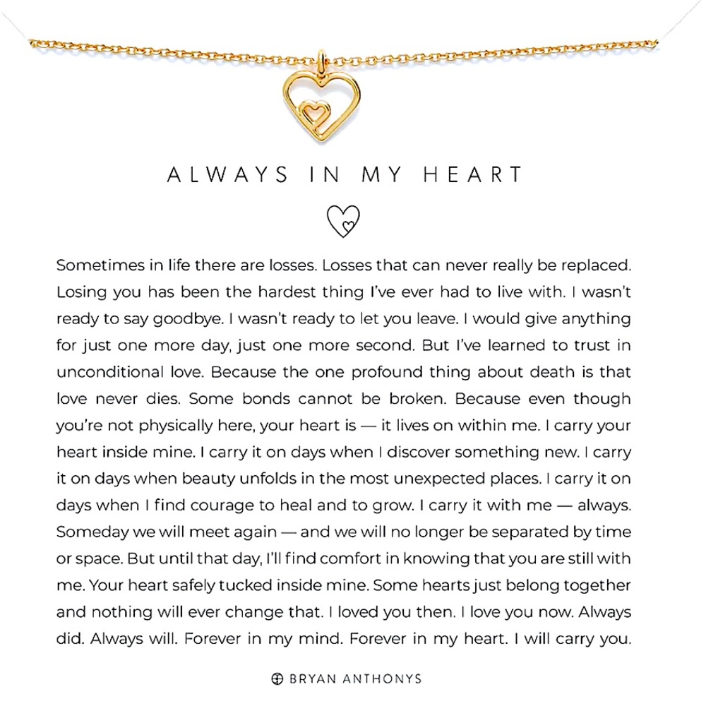 *NWT* BRYAN ANTHONYS ‘ALWAYS IN MY HEART’ necklace 14k gold